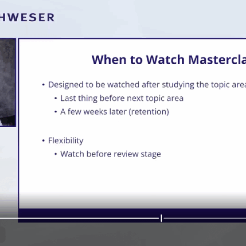 CFA 2026 Level 1 Schweser Masterclass Videos with Workbook (Instant Download)