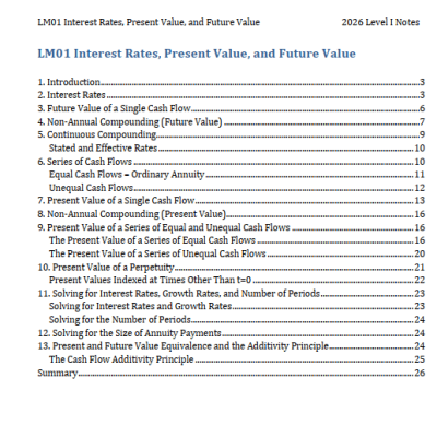 CFA 2026 Level 1 IFT Study Notes with Formula Sheet (Instant Download)